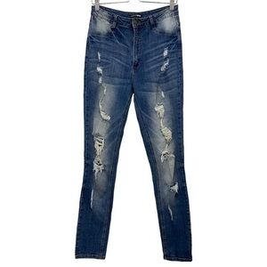 Fashion Nova Distressed Skinny Jeans Size 11 Style# AP4357